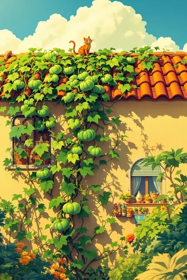 电影在线看《瓜藤爬上屋顶》海报，属于田园喜剧