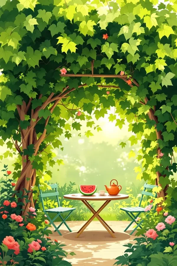 电影在线看《藤架下的夏天》海报，属于家庭合家欢